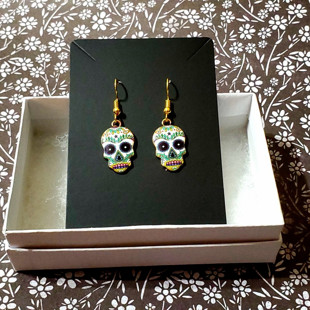 Sugar Skull Dia De Los Muertos Earrings Halloween